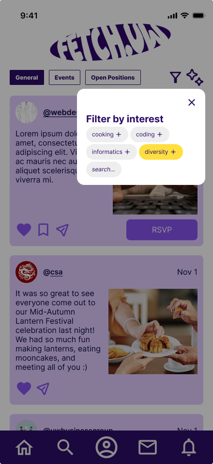 new feed with filter
