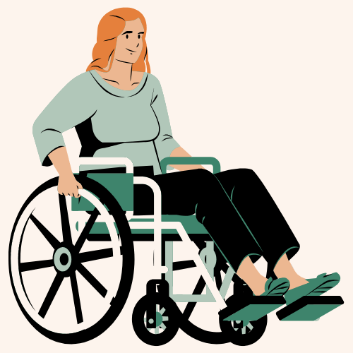 simple drawing of person in wheelchair