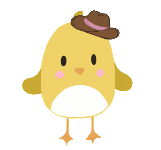 Cartoon drawing of duck wearing cowboy hat